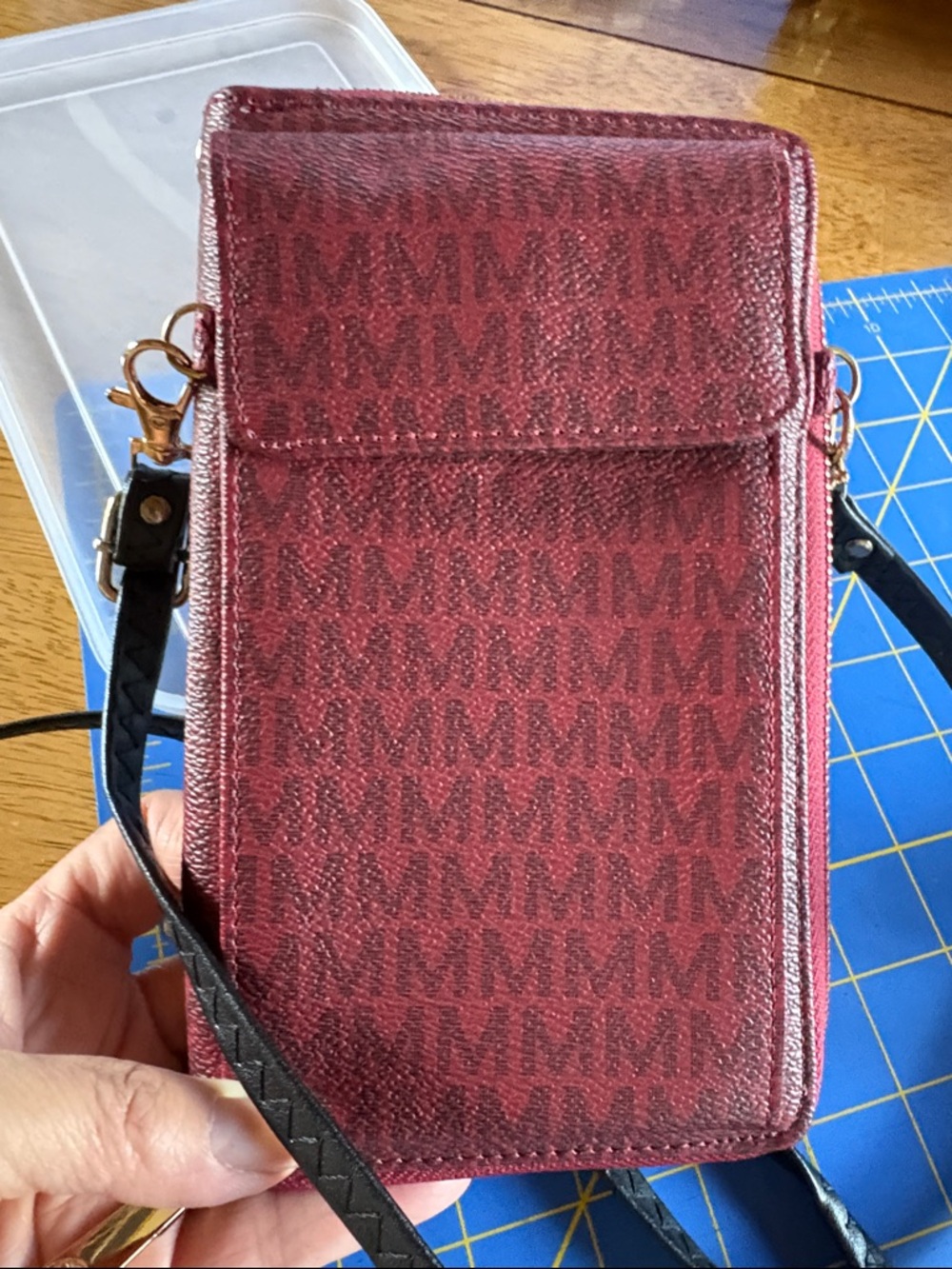 Women’s Metallic Rose Crossbody Wallet - Unbranded